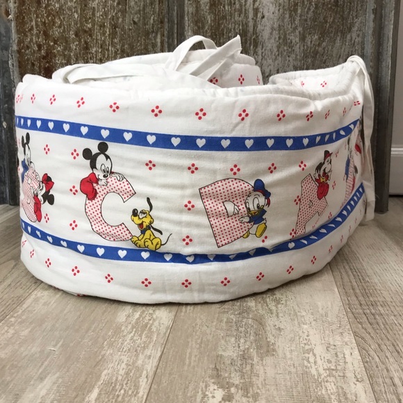 mickey mouse crib bumper pads